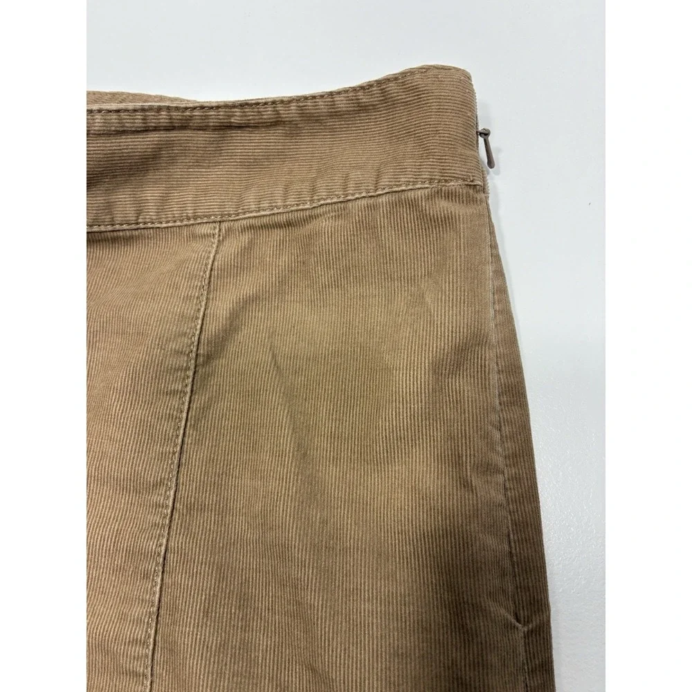 Ann Tylor Women Midi Skirt Size 6 embroidered Trim corduroy  Zipper Lightweight‎